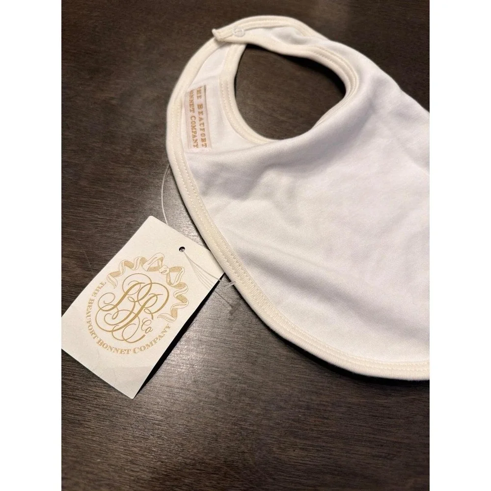 Beaufort Bonnet Company white baby bib nwt